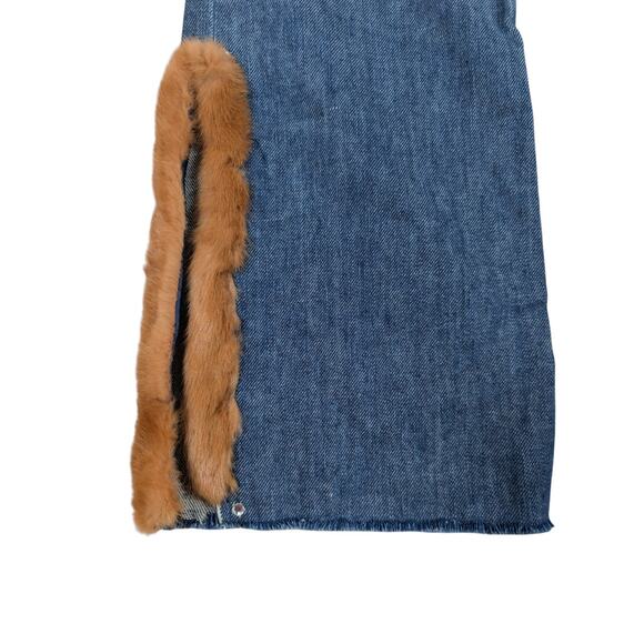 Retro 70s Style Flair Faux Fur Lined Hippie Jeans Women's Size 27 (30) Boho Y2K - Picture 3 of 10